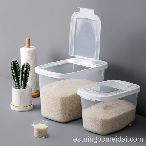 Caja de almacenamiento para el hogar del recipiente de cereal de plástico